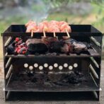 焚火台で焼き鳥