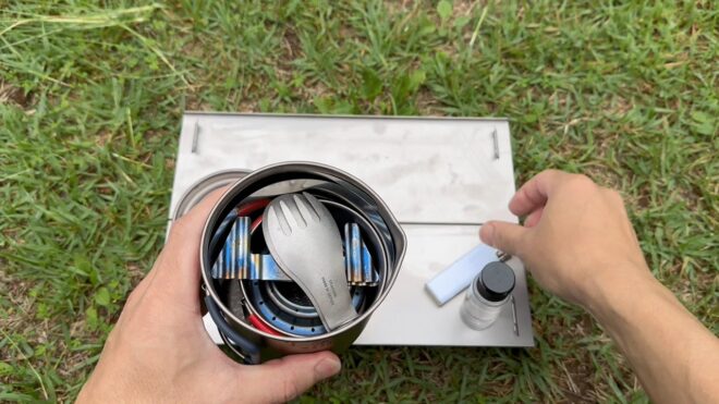 Standing fork spoon titanium