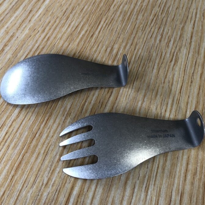 純チタン製カトラリーStanding spoon fork titaniumマット加工