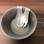 純チタン製カトラリーStanding spoon fork titaniumマット加工