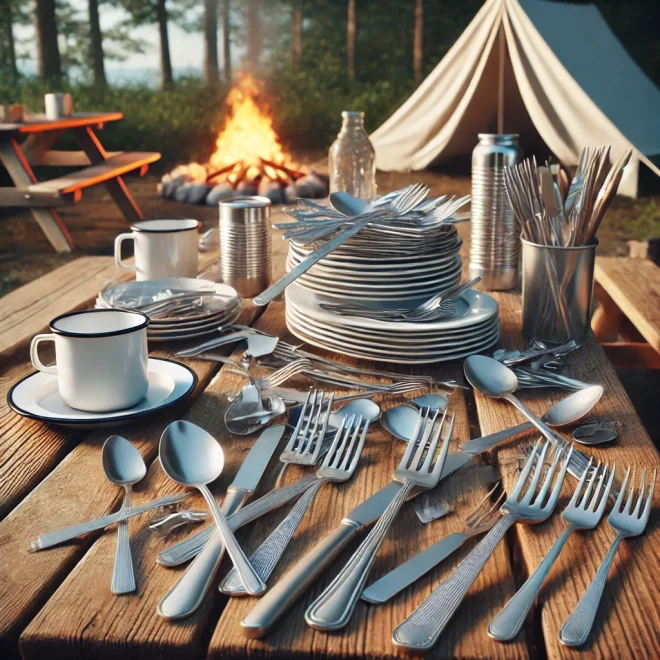 キャンプでのカトラリーの収納方法